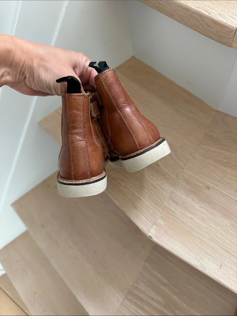 Children's Brown Leather Chelsea Wingtip Boots
